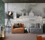 Papier Peint Mural Palais Esquisse Grise - Vignette | Mr Papier Peint