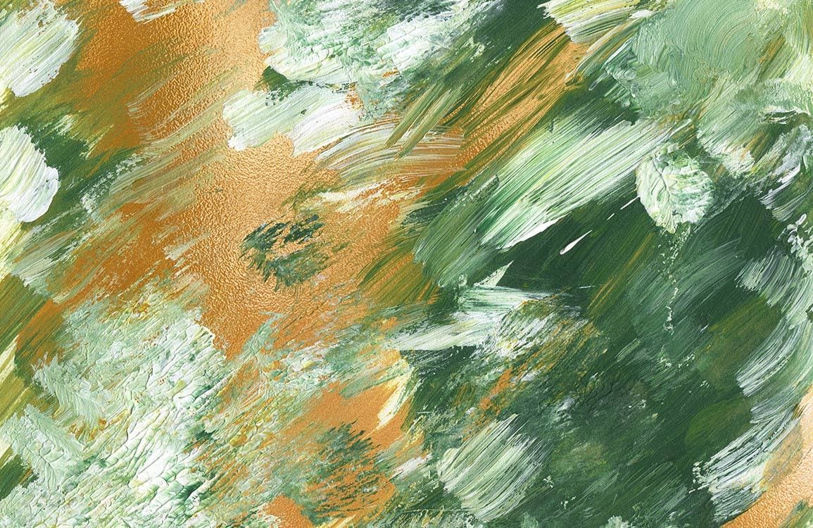 Papier peint mural palette vert et orange - Le meilleur Papier peint panoramique Sur mesure