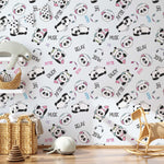 Papier peint mural panda amoureux dans une forêt musicale enchantée - Vignette | Mr Papier Peint