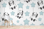 Rêve étoilé avec peint mural panda et balançoires enchantées - Vignette | Mr Papier Peint