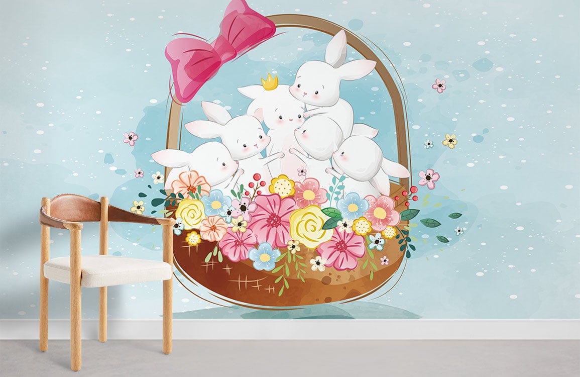 Papier peint mural Panier de Fleurs - Le meilleur Papier peint panoramique Sur mesure