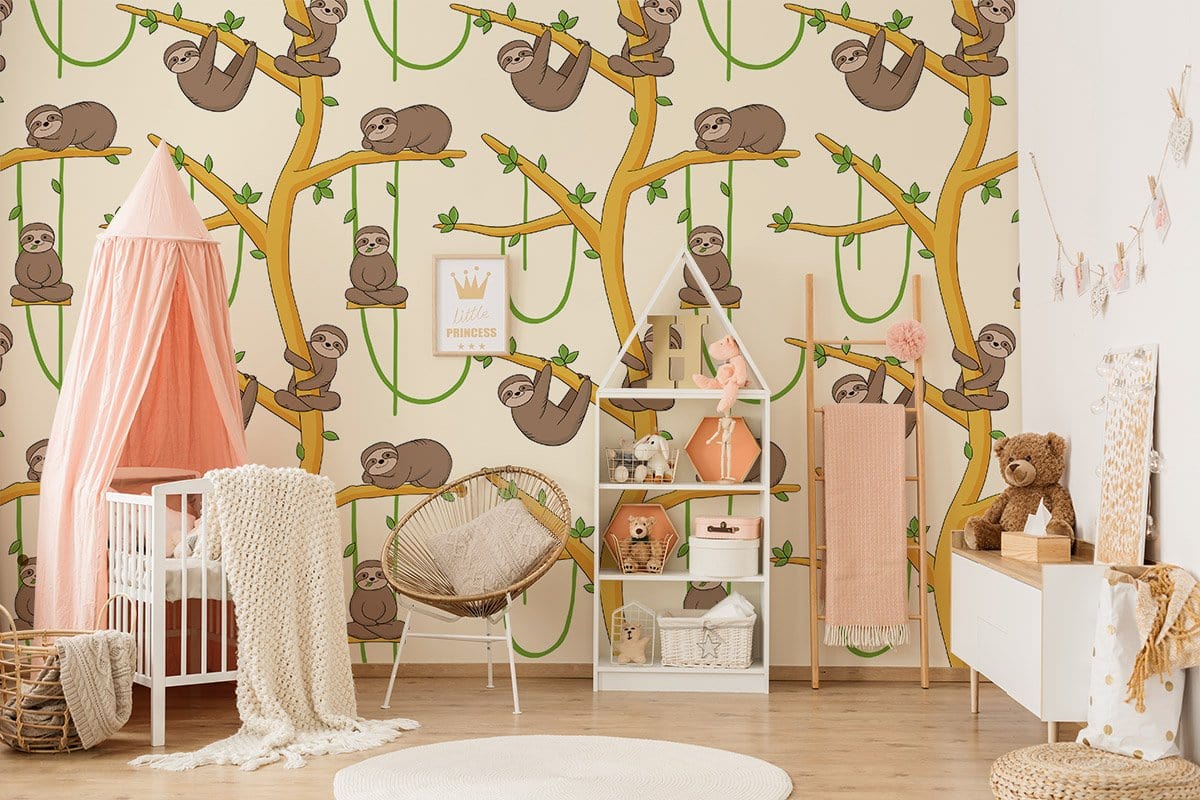 Papier peint mural paresseux coquin - Le meilleur Papier peint panoramique Sur mesure