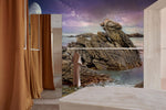 Mural Paysage Océanique Onirique aux Couleurs Pastel du Coucher de Soleil - Vignette | Mr Papier Peint