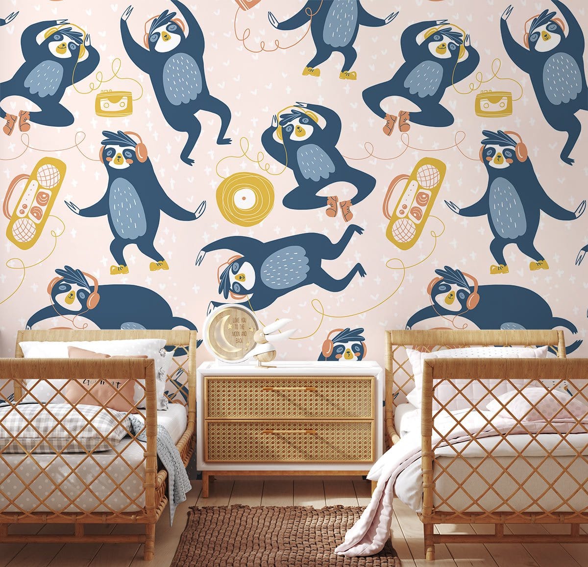 Papier Peint Mural Pépère Musicien Paresseux - Le meilleur Papier peint panoramique Sur mesure