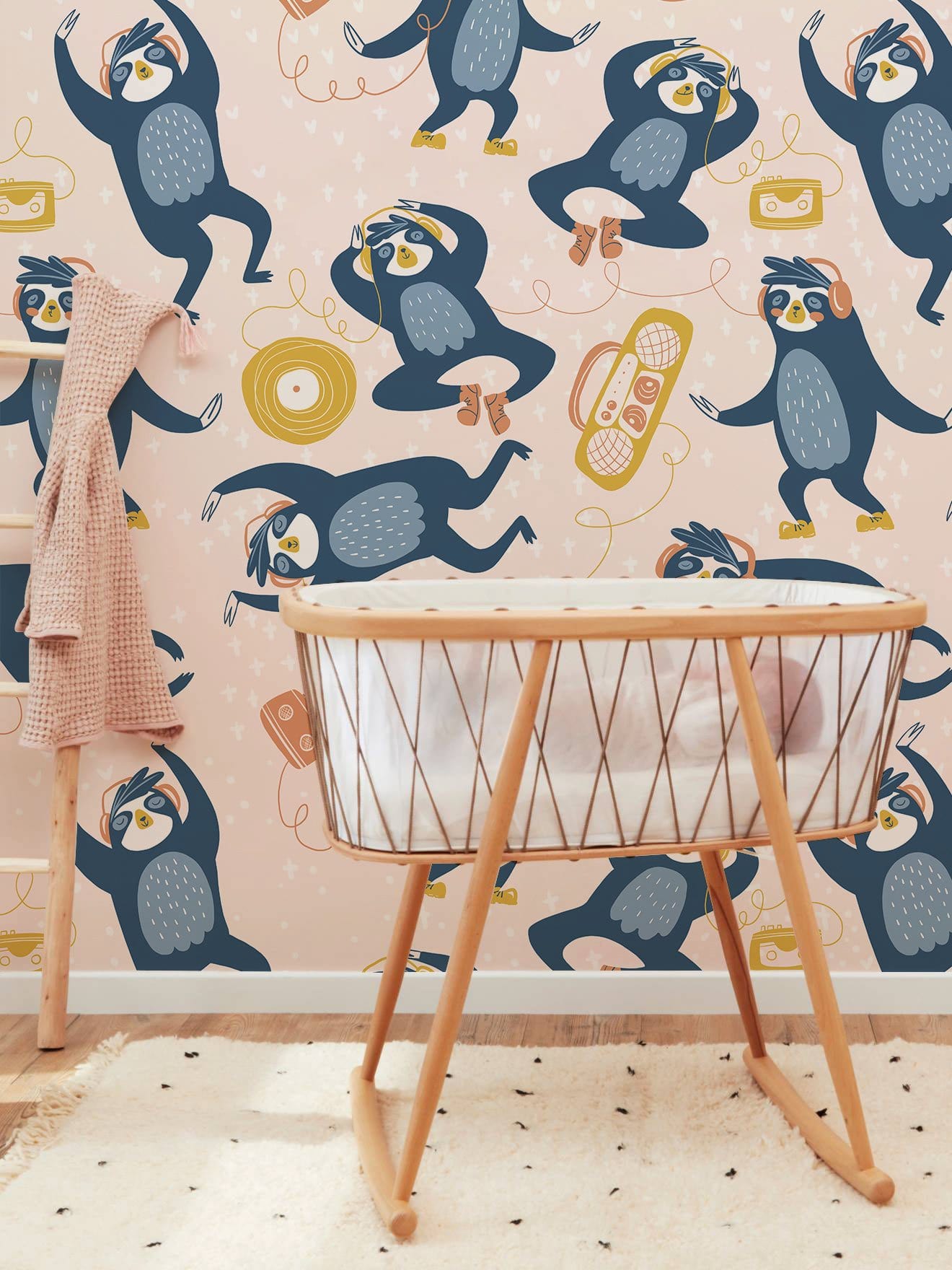 Papier Peint Mural Pépère Musicien Paresseux - Le meilleur Papier peint panoramique Sur mesure