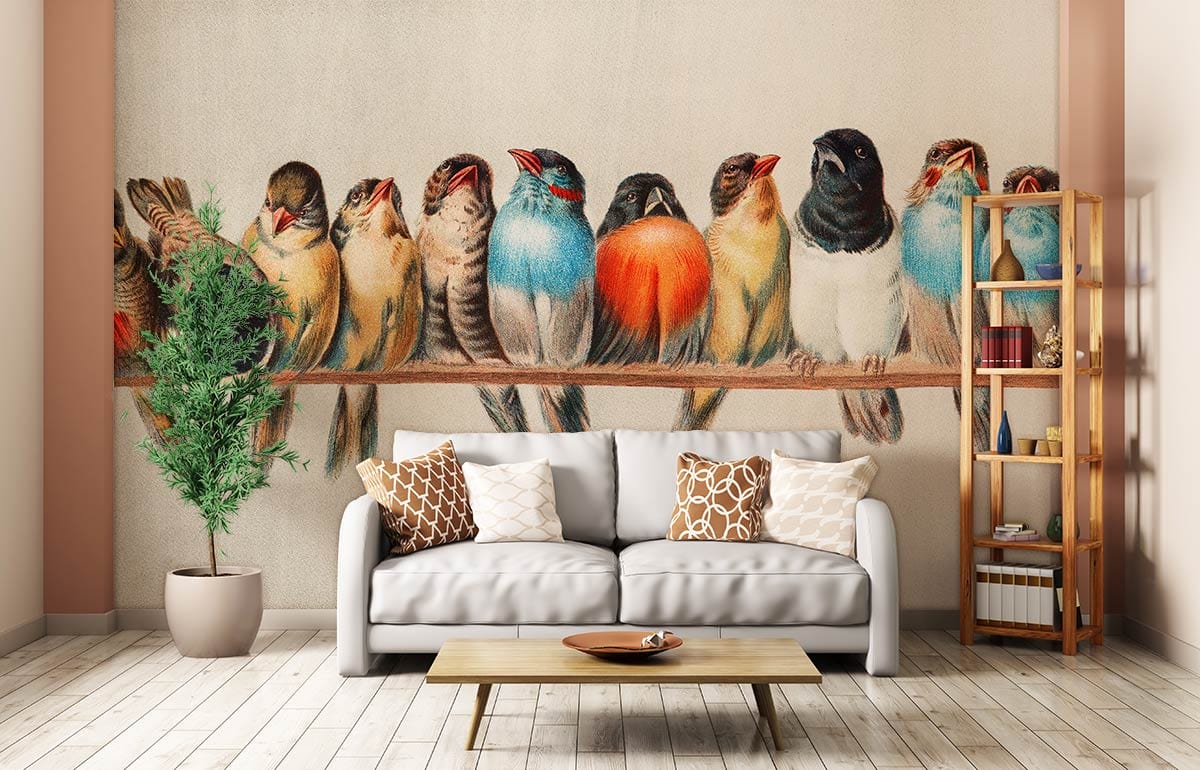 Papier peint mural Perchoir d’oiseaux - Le meilleur Papier peint panoramique Sur mesure