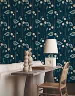 Papier peint mural Pétales Bleu Foncé Évasion Mystique - Vignette | Mr Papier Peint
