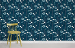 Papier peint mural Pétales Bleu Foncé Évasion Mystique - Vignette | Mr Papier Peint