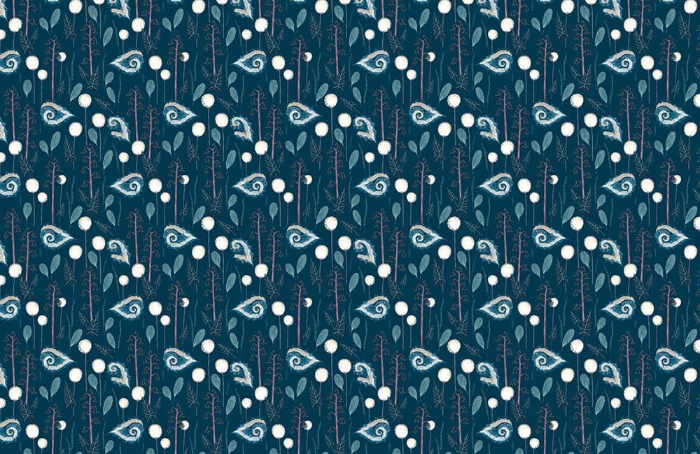 Papier peint mural Pétales bleu foncé - Le meilleur Papier peint panoramique Sur mesure