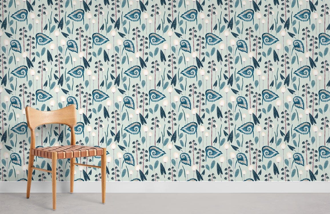 Papier Peint Mural Pétales Bleus - Le meilleur Papier peint panoramique Sur mesure