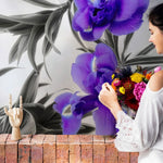 Rêve Floral avec Mural Pétales Pourpres Fantaisie - Vignette | Mr Papier Peint