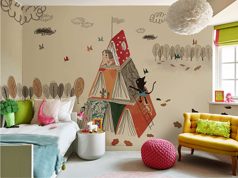 Papier peint mural Petite Tente de Livres - Le meilleur Papier peint panoramique Sur mesure