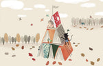 Papier peint mural Petite Tente de Livres bibliothèque féerique - Vignette | Mr Papier Peint