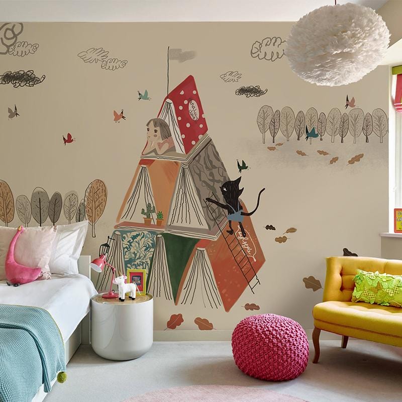 Papier peint mural Petite Tente de Livres - Le meilleur Papier peint panoramique Sur mesure