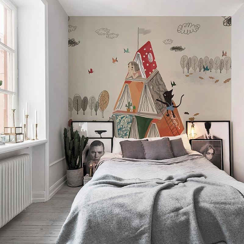 Papier peint mural Petite Tente de Livres - Le meilleur Papier peint panoramique Sur mesure