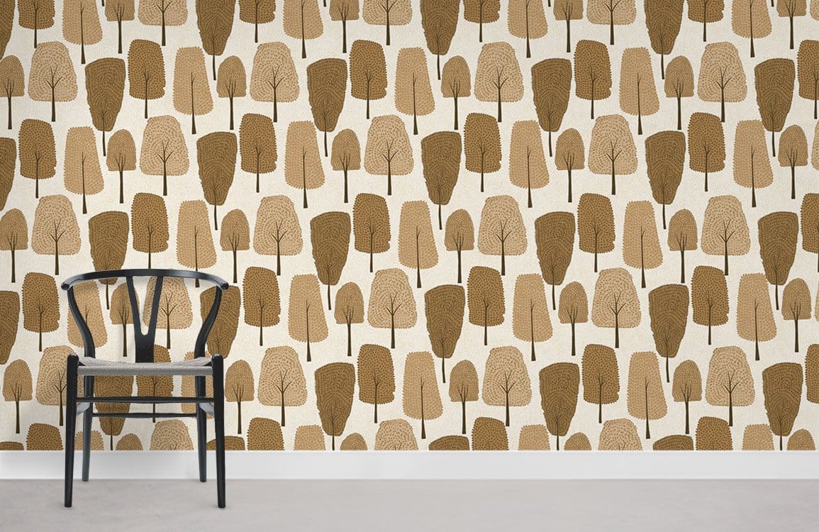 Papier Peint Mural Petits Arbres Cartoon II - Le meilleur Papier peint panoramique Sur mesure