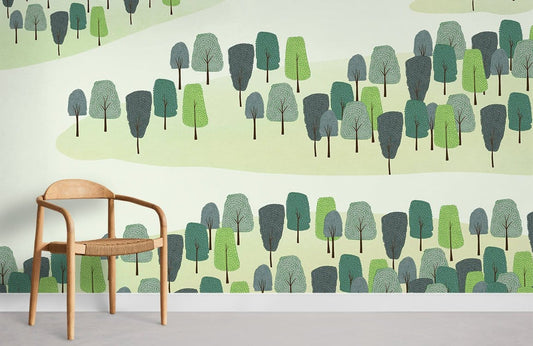 Papier peint mural Petits Arbres - Le meilleur Papier peint panoramique Sur mesure