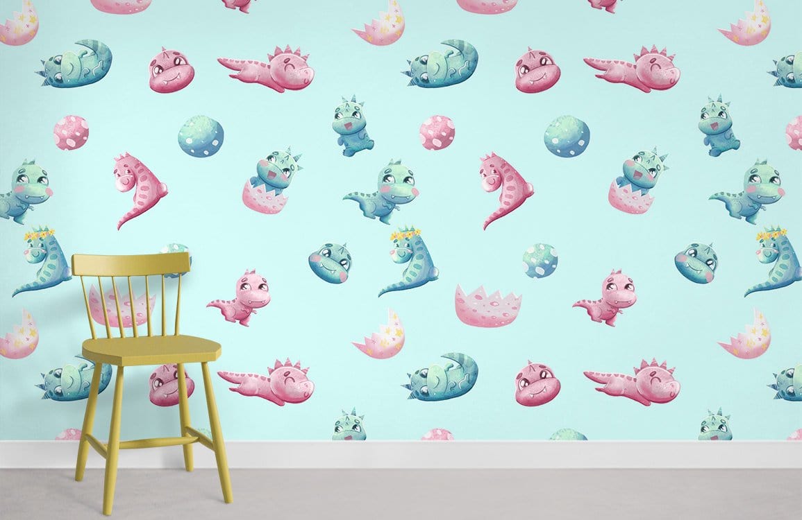 Papier peint mural Petits Dinosaures - Le meilleur Papier peint panoramique Sur mesure