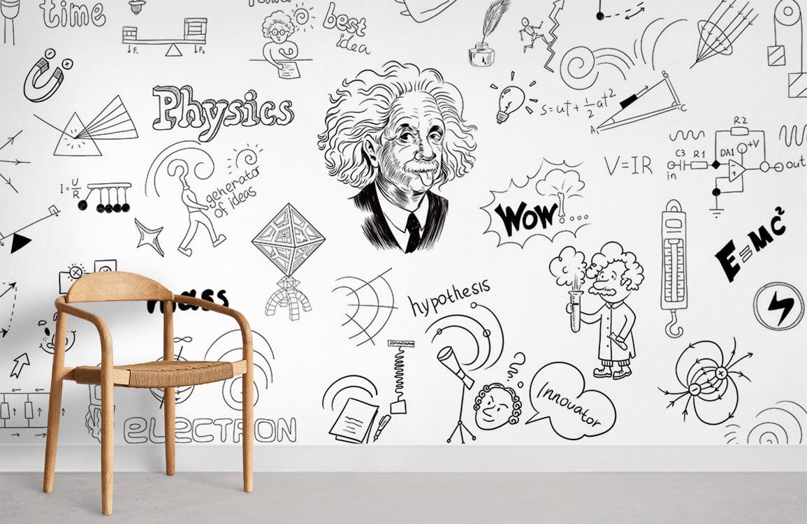 Papier peint mural physique d’Einstein - Le meilleur Papier peint panoramique Sur mesure