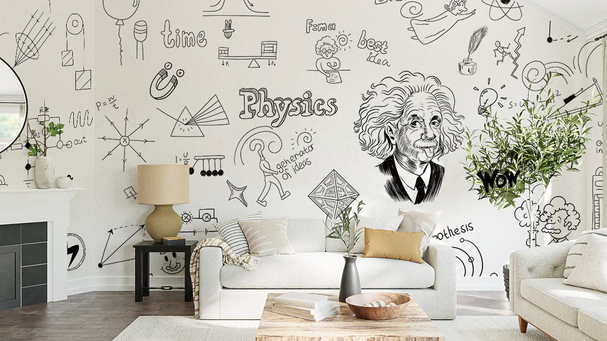 Papier peint mural physique d’Einstein - Le meilleur Papier peint panoramique Sur mesure