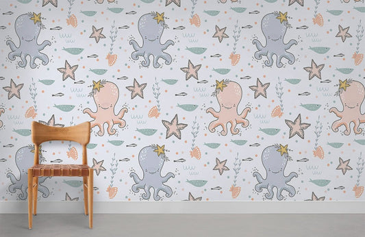 Papier Peint Mural Pieuvre - Le meilleur Papier peint panoramique Sur mesure