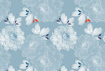 Papier peint mural Pivoine Bleue pour un salon moderne et apaisant - Vignette | Mr Papier Peint