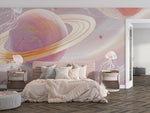 Rêve Astral avec Papier Peint Mural Planètes et Méduses Lumineuses - Vignette | Mr Papier Peint