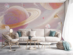Rêve Astral avec Papier Peint Mural Planètes et Méduses Lumineuses - Vignette | Mr Papier Peint