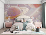 Rêve Astral avec Papier Peint Mural Planètes et Méduses Lumineuses - Vignette | Mr Papier Peint