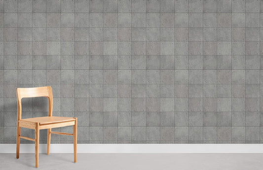 Chaise en bois clair avec le papier peint mural Point Obscur pour décoration intérieure