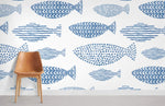 Papier Peint Mural Poisson Aquarelle Bleu II - Vignette | Mr Papier Peint