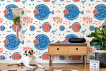 Papier Peint Mural Poissons Bleus et Rouges - Vignette | Mr Papier Peint