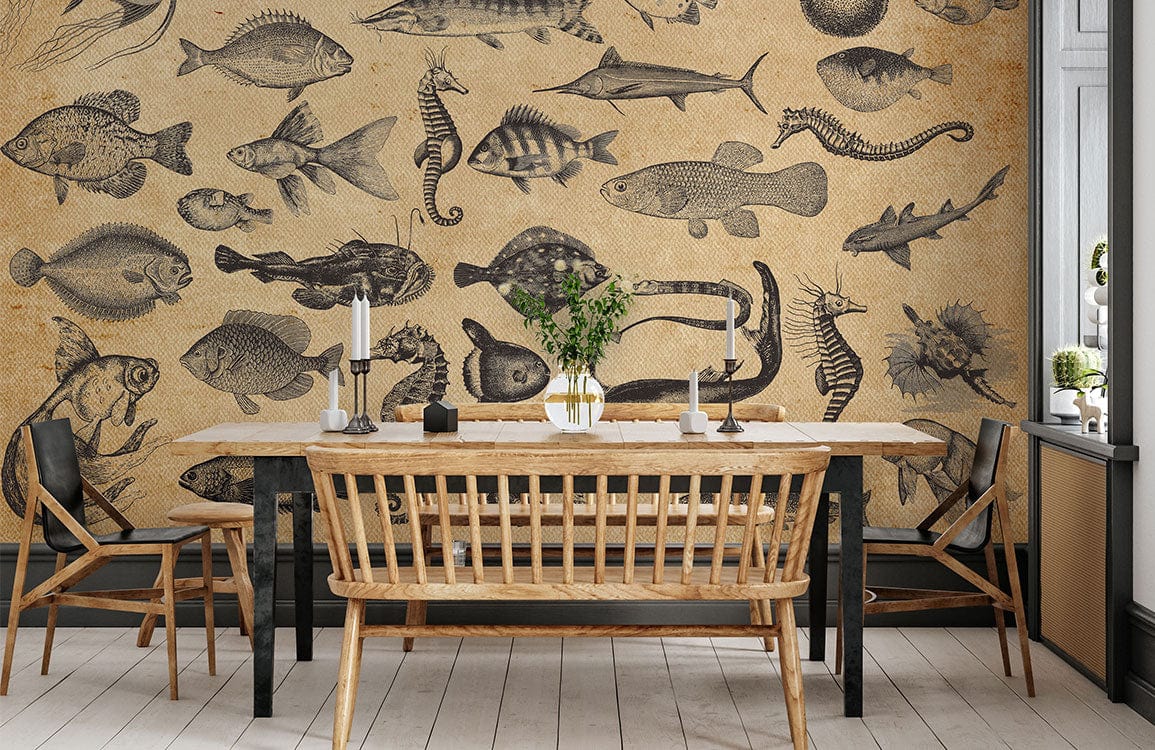 Papier peint mural Poissons de l’Océan - Le meilleur Papier peint panoramique Sur mesure