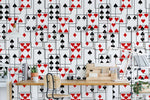 Mural Poker Donomies Élégance ludique en noir rouge et blanc - Vignette | Mr Papier Peint