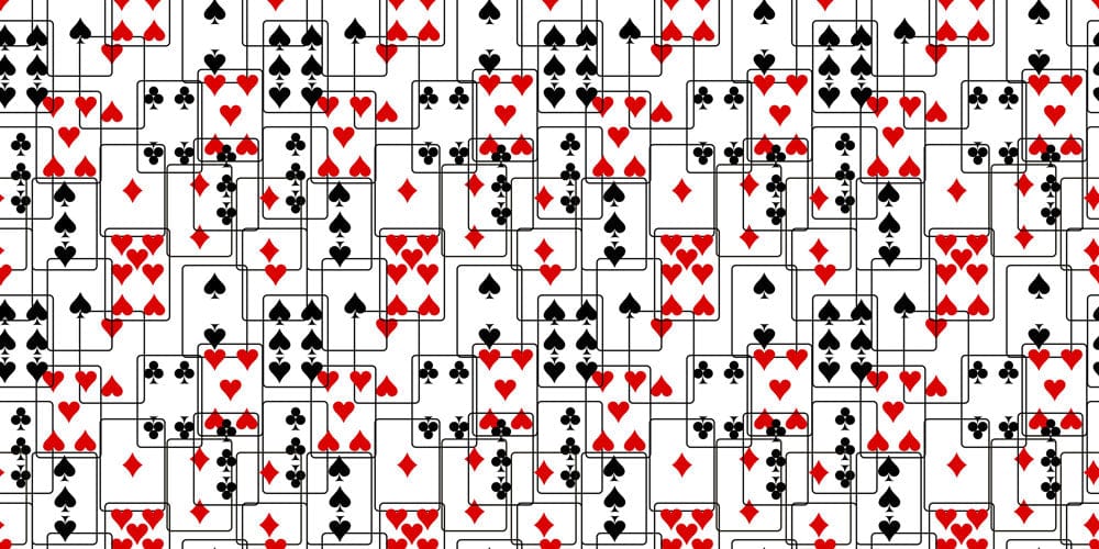 Seamless pattern of playing cards pour peinture murale Poker Donomies, mural poker donomies