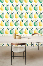 Papier peint mural Pommes et Poires évasion nature et fraîcheur - Vignette | Mr Papier Peint