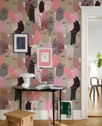 Papier peint mural pour couples de chats Pinky - Vignette | Mr Papier Peint