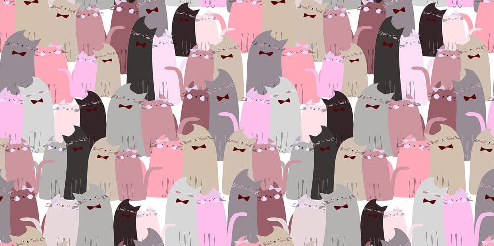 Papier peint mural pour couples de chats Pinky - Le meilleur Papier peint panoramique Sur mesure