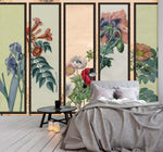 Papier peint mural élégant pour paravent pliant et chaise en bois noir - Vignette | Mr Papier Peint