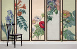 Papier peint mural élégant pour paravent pliant et chaise en bois noir - Vignette | Mr Papier Peint