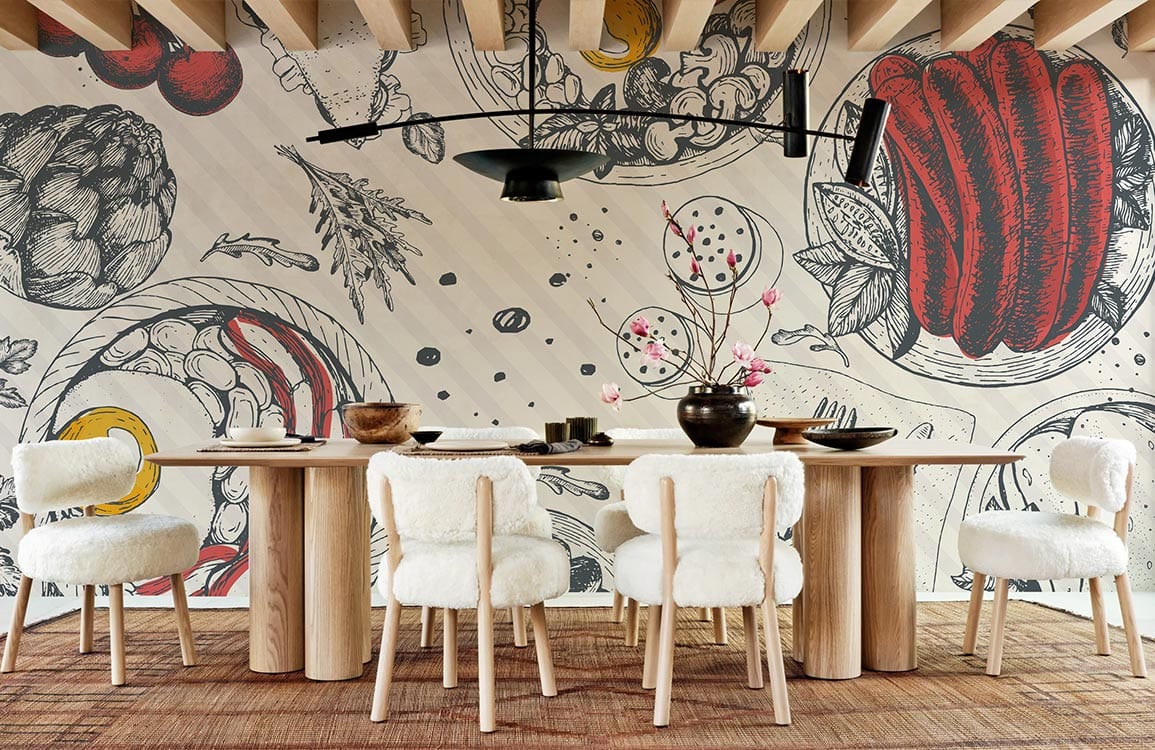 Papier Peint Mural pour Salle à Manger - Le meilleur Papier peint panoramique Sur mesure