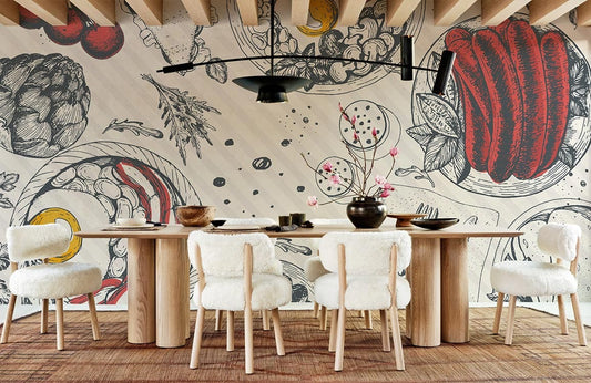 Papier Peint Mural pour Salle à Manger - Le meilleur Papier peint panoramique Sur mesure