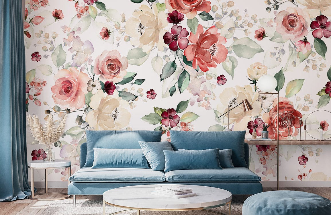 Papier peint mural printanier floral - Le meilleur Papier peint panoramique Sur mesure