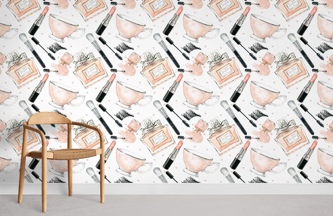 Chaise en bois avec siège tissé, idéale pour papiers peints panoramiques de Beauté