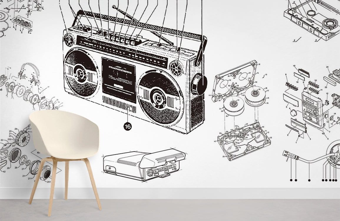 Papier peint mural Radio - Le meilleur Papier peint panoramique Sur mesure