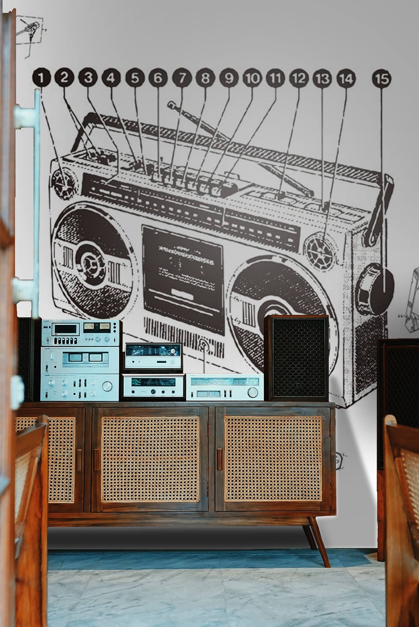 Papier peint mural Radio - Le meilleur Papier peint panoramique Sur mesure