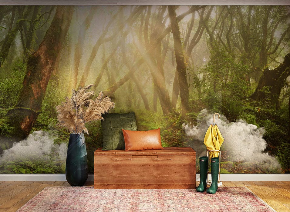 Image d’un coffre en bois avec finition marron pour peinture murale et papier peint mural