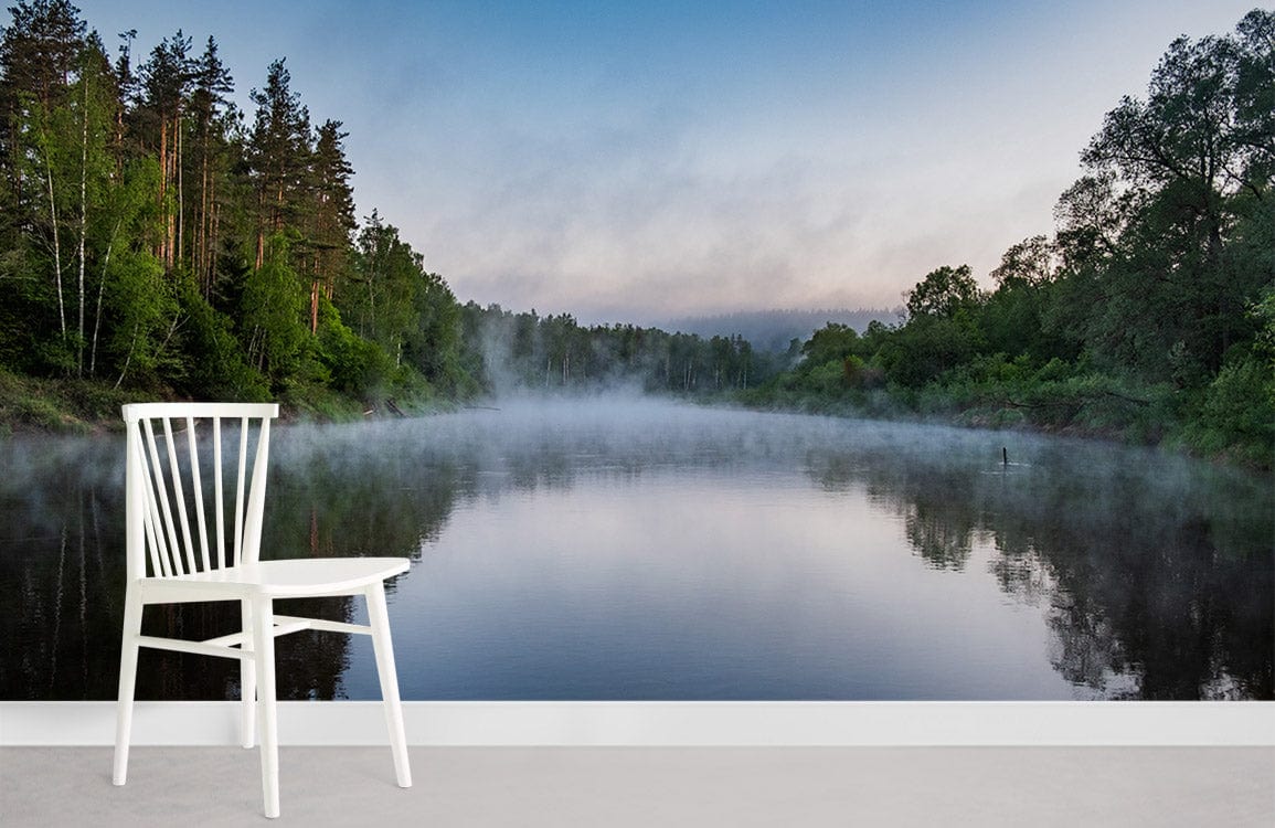Papier Peint Mural Réflexion de Forêt - Le meilleur Papier peint panoramique Sur mesure