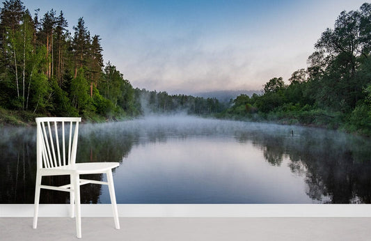 Papier Peint Mural Réflexion de Forêt - Le meilleur Papier peint panoramique Sur mesure