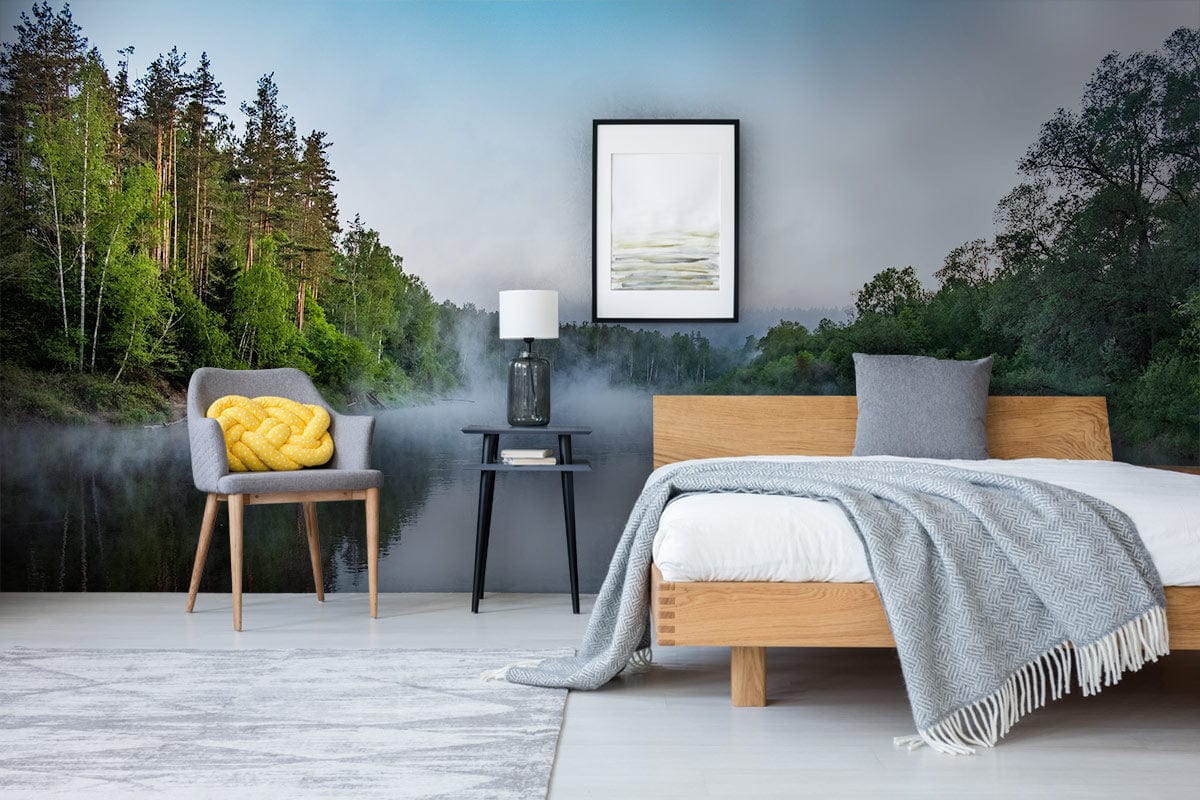 Papier Peint Mural Réflexion de Forêt - Le meilleur Papier peint panoramique Sur mesure